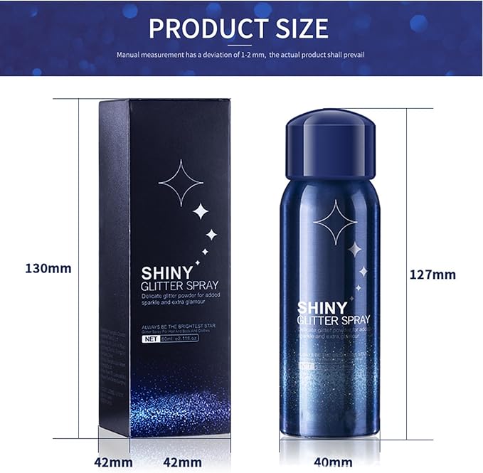 Body Glitter Spray, Perfect Long-Lasting Applies to Music Stage Rave Festival Party Outfit Accessories Hair and Body Shiny Glitter Makeup. (2.11 oz)