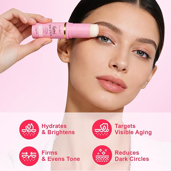 Retinol & Caffeine Eye Balm Stick, Smoothing Under Eye Balm for Dark Circles, Puffiness, Fine Lines and Eye Bags, Gentle Under Eye Cream with Collagen, Niacinamide & Peptides, 0.35oz/10g