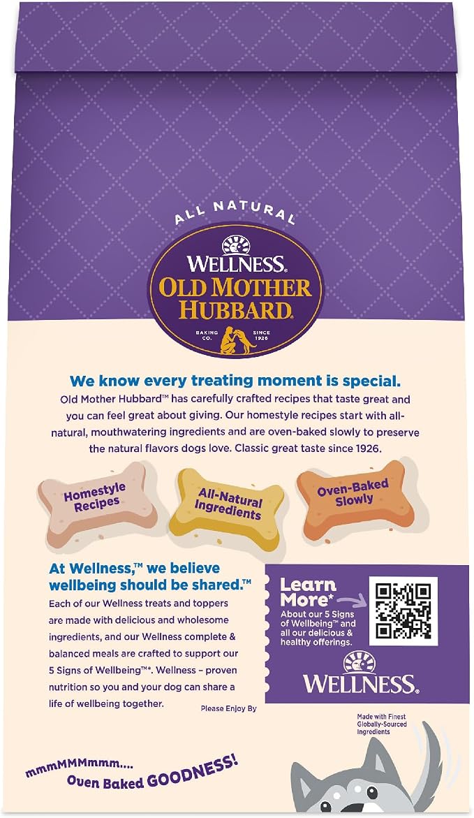 Wellness Old Mother Hubbard Classic Original Mix Dog Biscuits, Natural Training Treats, 4 Flavors, Small Size, 20 oz Bag