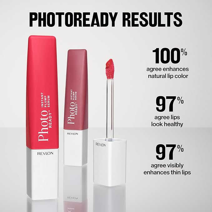 REVLON PhotoReady Instant Plump Serum, Plumping Gloss, Hydrating, Non-Sticky & High Shine Finish, 002 Fill Her Up, 0.25 fl oz