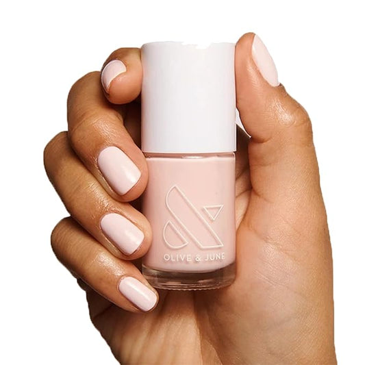 Olive & June Long Lasting Nail Polish | Spring Pastel Nails | Plump Gel-Like Finish No Lamp Needed | Lasts up to 10 days | Salon-Quality 15-Free Vegan & Cruelty-Free Chip-Resistant | GH Baby Pink