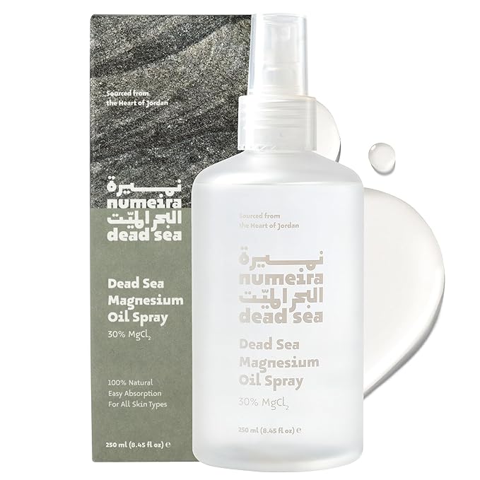 Pure Dead Sea Oil Spray from Jordan - Enriched High Concentration 30% MgCl Topical Oil - Large Magnesium Spray for Feet, Rest, & Sore Muscles (8.45 Fl Oz)