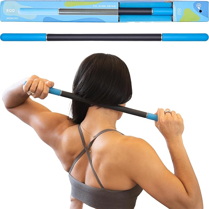 RAD Rod – 21in Compact Deep Tissue Massage Roller Stick – Myofascial Release Tool for Legs, Back, Neck, Arms & Shoulders – Muscle Roller for Mobility & Recovery