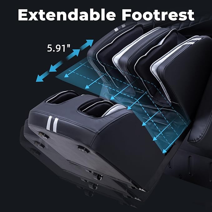 MassaMAX 4D Full Body Massage Chair with Zero Gravity, Extendable Footrest, SL Track, 15 Modes, AI Voice Control, Yoga Stretch, Foot Rollers, and Waist & Calves Heating Comfort with Cover (Black)
