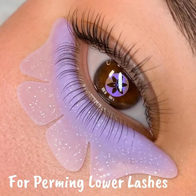 Lower Korean Lash Lift Pads Eyelash Perm Rods Lash Lift Shields for Perming Lower Lashes Reusable for Salon (Purple)