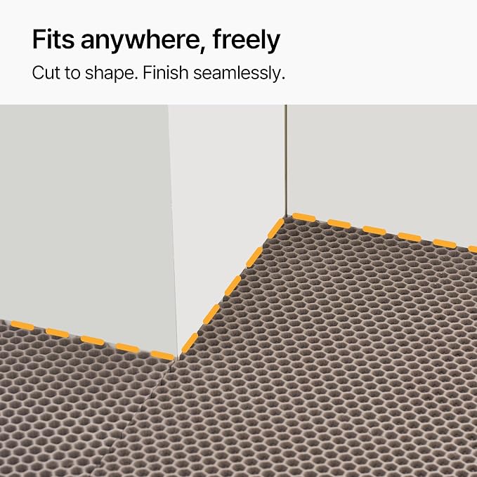Mewtopia No-Gap Puzzle Cat Litter Box Mat – Seamless, Limitless Expandable, Extra Large(41.3"x21.6") Litter Trapping mat, Urine & Waterproof, Detachable, Easy to Rinse, Vacuum.
