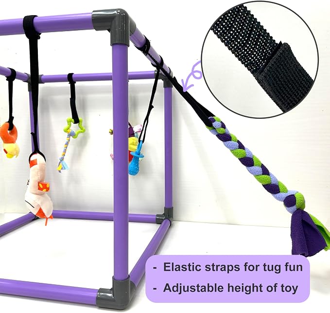 Puppy Play Gym for small dogs with 8 Hanging Interactive Toys Indoor Play