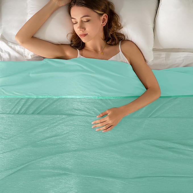 Cooling Blanket Queen Size 90"x90" for Hot Sleepers Summer Blanket | Absorbs Heat Cold Summer Blanket for Night Sweats & Menopause Q-Max>0.5 Lightweight Breathable Soft Double-Side Cooling