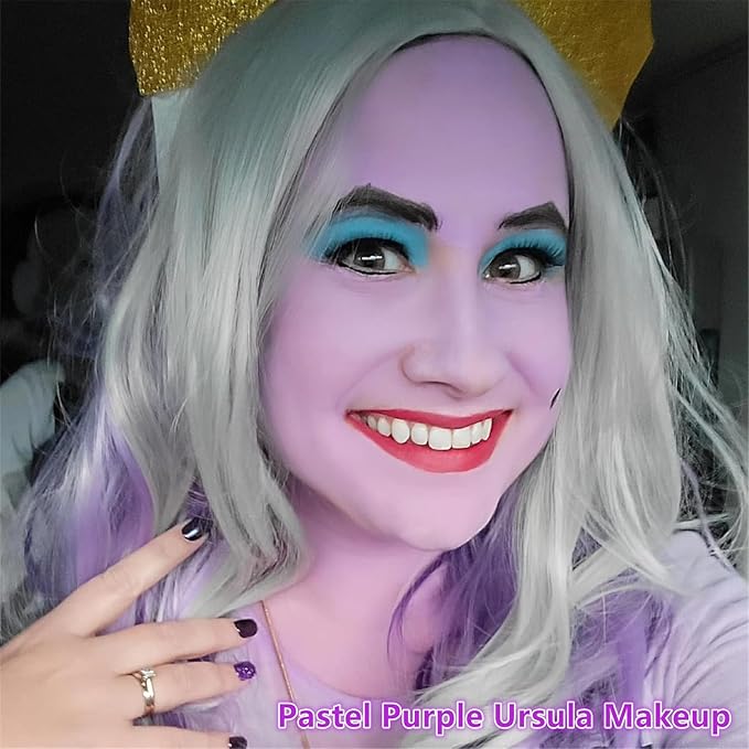 Go Ho Pastel Purple Face Paint,Waterproof Oil Based Cream Light Purple Face Body Paint for Halloween Cosplay SFX Ursula Makeup