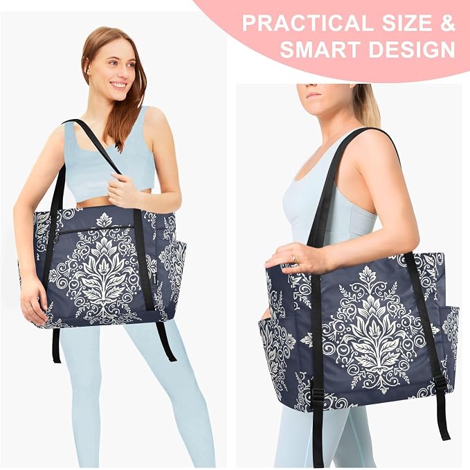 MCHIVER Yoga Bag for Women Men Large Yoga Mat Bag with Adjustable Strap Workout Bags Totes for Pilates Yoga Travel