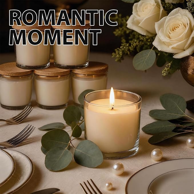 12 PCS 6oz Eucalyptus Scented Pure Soy Wax Aromatherapy Candles | Calming Home Fragrance Gift Box | Bulk Favors for Wedding, Party, Spa & Home Decor