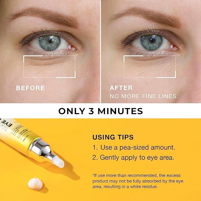 2-Pack Instant Eye Tightener Cream: Temporary Under Eye Depuffing Treatment for Bags