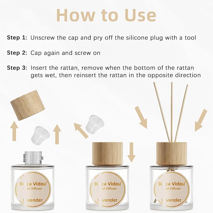 Reed Diffuser Set, Lavender Osmanthus Orange&Lemon Scent Oil Diffusers with Sticks for Home Office Bathroom Aromatherapy Decor 1.69oz X 3