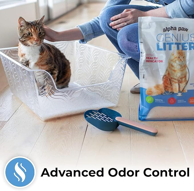 Genius Litter Health Monitoring Cat Litter, Featured on Shark Tank, Lightweight Crystal Silica Gel, Non Clumping, Dust Free, Low Tracking, Odor Control for Indoor Cats and Kittens, 3 Bag (18lb)