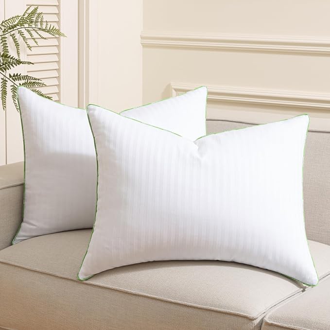 Ashler Home Deco Synthetic Down Pillow Inserts, 20x26 Down Alternative Throw Pillows Insert Sleeping Pillows with 100% Cotton Cover Decorative Pillow Stuffer for Sofa, Couch Bed(Set of 4, White)