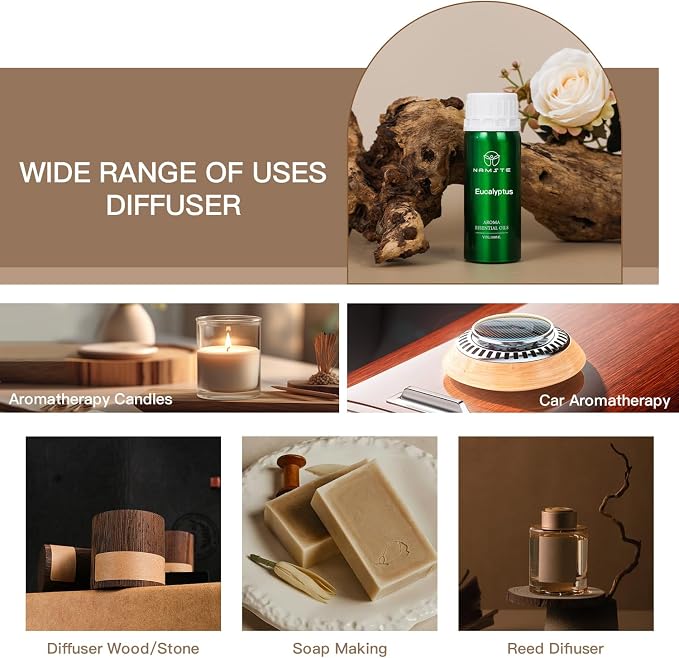 Eucalyptus Essential Blends Oil for Diffuser - House Fragrance Oil, Liquid Air Freshener 3.38 Fl Oz Humidifier Essential Oils for Office and Living Room