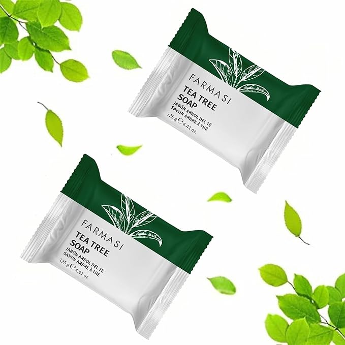 FARMASi 3 PACK Tea Tree Soap, Blemish Prone and Oily Skin Cleansing Bar for Face and Body, Clarifying Daily Cleanse, 4.41 oz Each