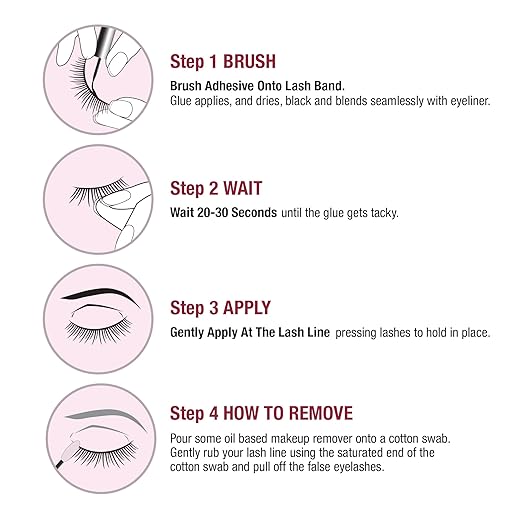 i•ENVY Super Strong Hold Eyelash Adhesive, Waterproof, 48-Hour Long-Lasting Lash Glue, Latex-Free, Hypoallergenic, Quick-Drying with Brush-On Applicator for Strip Lashes (Clear, 3 Pack)