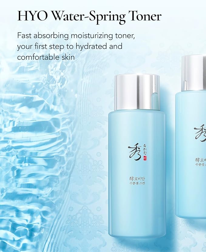 Sooryehan Water Spring Toner Gift Set (8.5fl oz, Pack of 2) - Hydrating, Nutrient-Rich Toner for Conditioning. Korean Skincare by LG Beauty. Fermented Ginseng, Hyaluronic Acid, Amino Acid.