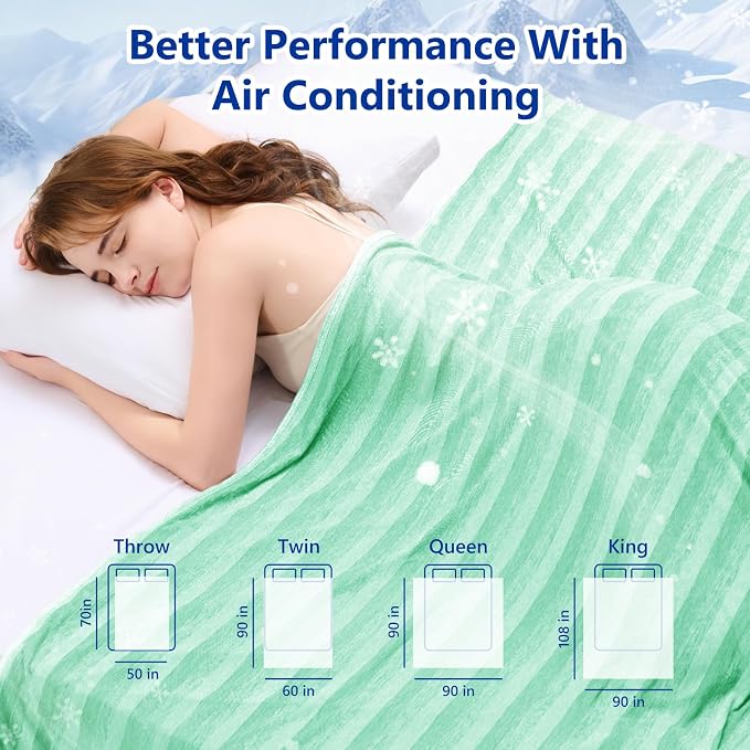 Cooling Blanket for Hot Sleepers Cold Summer Blanket Throw 90"x90" | Cold Summer Bed Blanket Keeps Cool for Night Sweats, Soft Lightweight Breathable Sofa Blankets for Kid Adults