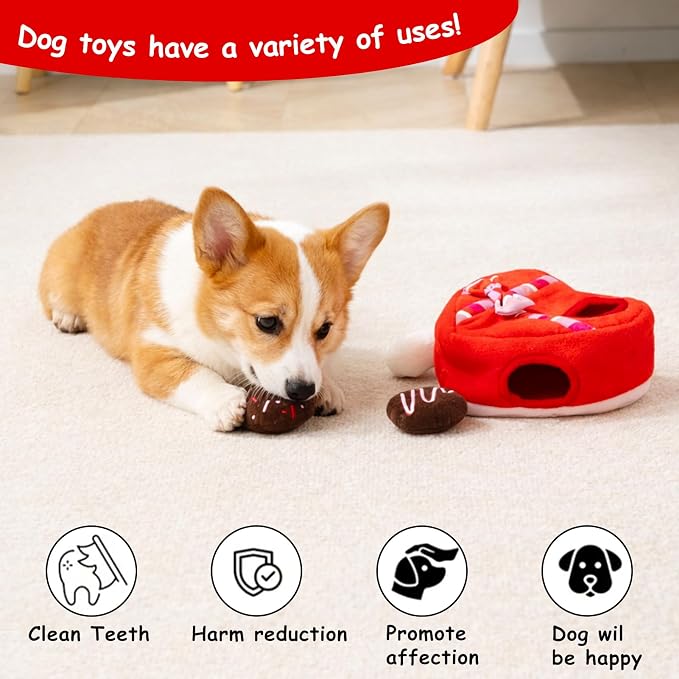 Hollypet Squeaky Hide and Seek Dog Toys for Small and Medium, Chocolate