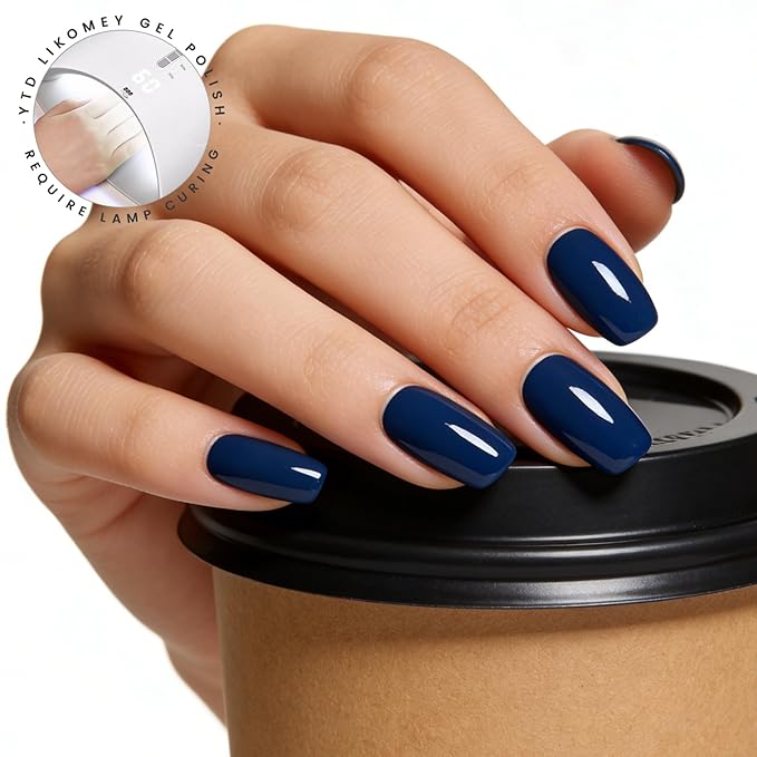YTD Likomey Dark Navy Blue Gel Nail Polish,15ml Salon Home DIY Manicure and Pedicure Royal Cobalt Fall Winter Soak Off UV Color Varnish,CS417