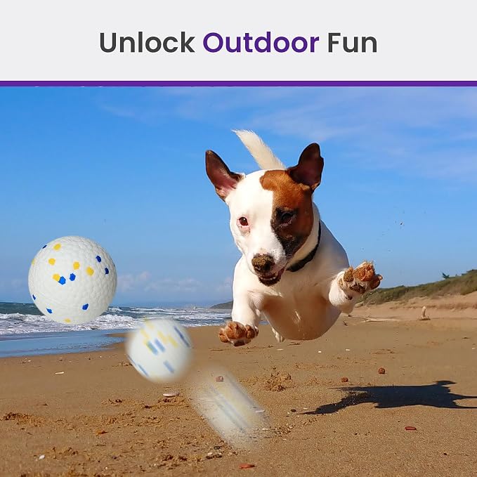 Dog Toy Balls, 4 Pack 3" Bouncy Dog Tennis Balls, Blue White