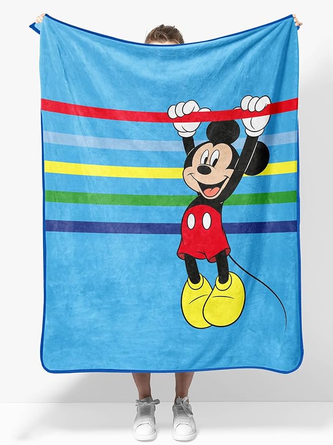Disney Mickey Mouse Plush Travel Throw Blanket - Measures 40 x 50 Inches - Super Soft & Cozy Travel Accessories