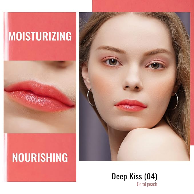 Oulac Moisturizing Shine Lipstick For Women Christmas Set 3PCS, 2 in 1 Tinted Lip Balm for Winter, Hydrated Juicy and Glossy Lip Color for Dry, Cracked and Chapped Lips, Vegan 01+04+08