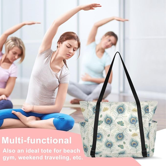 MCHIVER Yoga Bag for Women Men Large Yoga Mat Bag with Adjustable Strap Workout Bags Totes for Pilates Yoga Travel