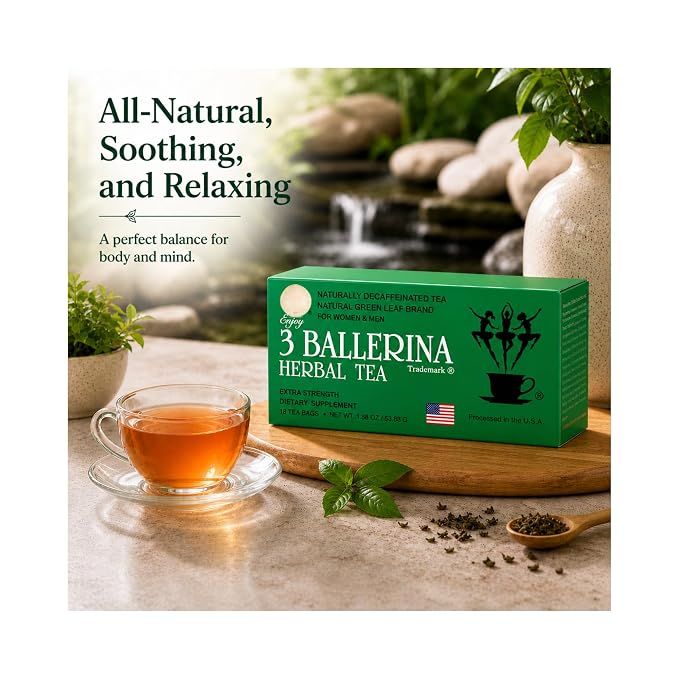 3 Ballerina Herbal Tea Drink Extra Strength Herbal, 18 Count (Pack of 2)