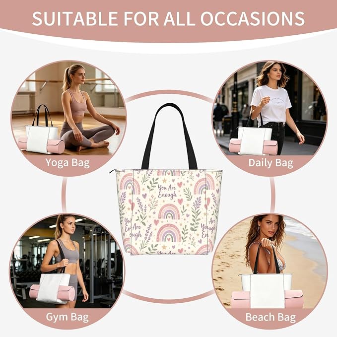 Christian Cross Jesus God Yoga Mat Bag for Women with Mats Bags Carrier Carryall Canvas Tote with Zipper Pocket, Polyester Gym Bag for Yoga Pilates Beach Travel Fitness Workout Gifts for Yoga Lovers