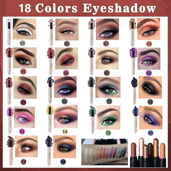 Green Eyeshadow Stick Eye Makeup Cream Shimmer Smooth Glitter Dark Light Matte Single Crayon Primer Palette Eyeliner Eyeshadow Pencil Natural Waterproof Long Lasting