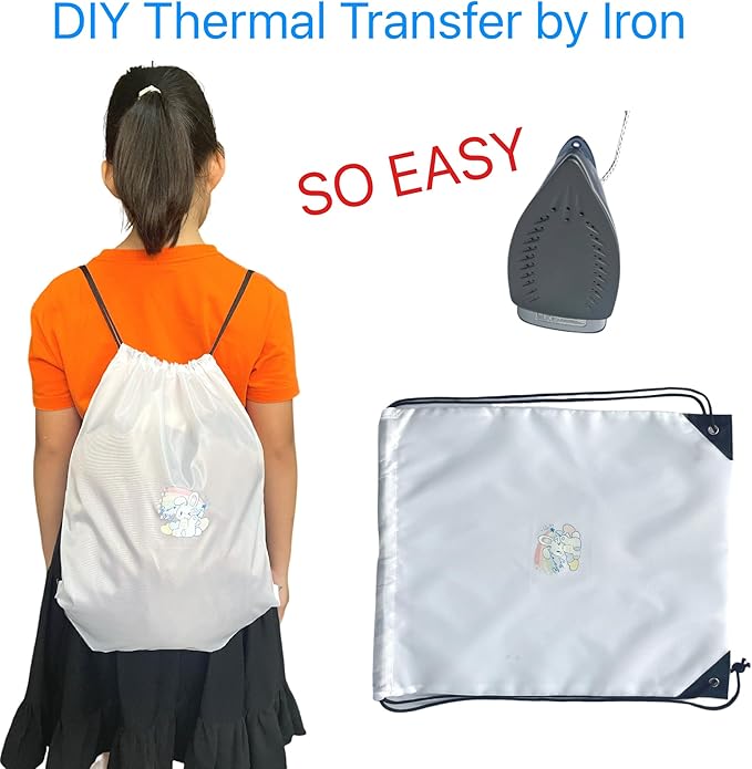 Drawstring Backpack Bulk 50 Packs Draw String Bags for Gym Sports Trip Pedestrianism ride Cinch Sack DIY for Women Men (white)