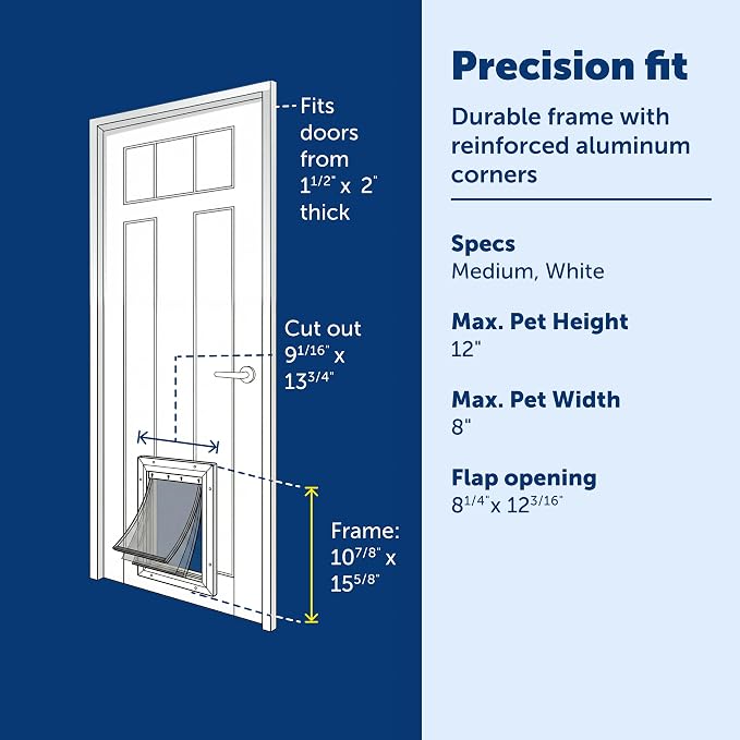 PetSafe Extreme Weather Aluminum Dog Door, 3-Flap Insulated, Medium | Energy-Efficient, Blocks 3x More Thermal Loss, Reinforced Aluminum Frame, Magnetic Seal on Flap