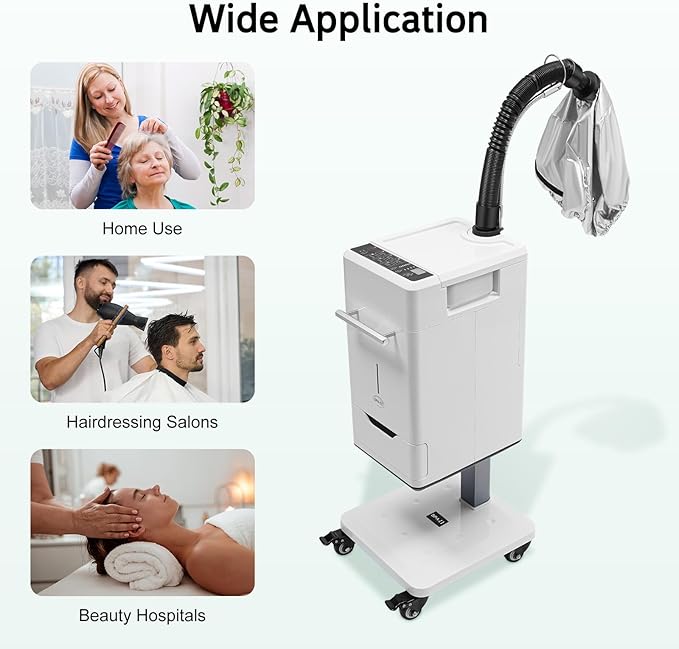 110V 500W Nano Hair Steamer Machine, Professional Micro Mist Salon Hair Processor, Salon Spa Equipment Vertical Nano Hair Steamer for Deep Hair Care Repair, Hair Styling