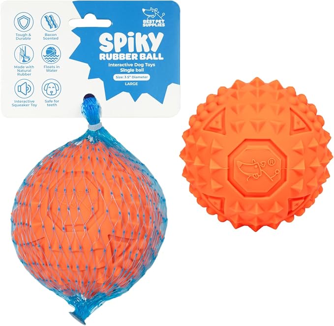 Best Pet Supplies Squeaky Dog Toys with Soft Durable Fabric for Small, Medium and Large Pets Interactive Toy for Indoor Play, Supports Active Biting and Play - Orange (L:3.5")