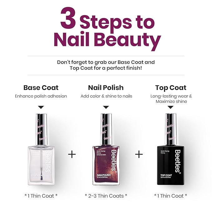 Beetles 1Pcs 15ml Nail Polish,Burgundy Red Nail Polish Fast Drying & Long Lasting Nail Lacquer Red Wine Dreamscape Glitter Art Effect for Nail DIY Salon at Home Gifts for Women