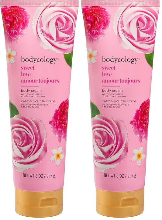 Bodycology Shea Butter Body Cream, Sweet Love, 8 oz (Pack of 2)