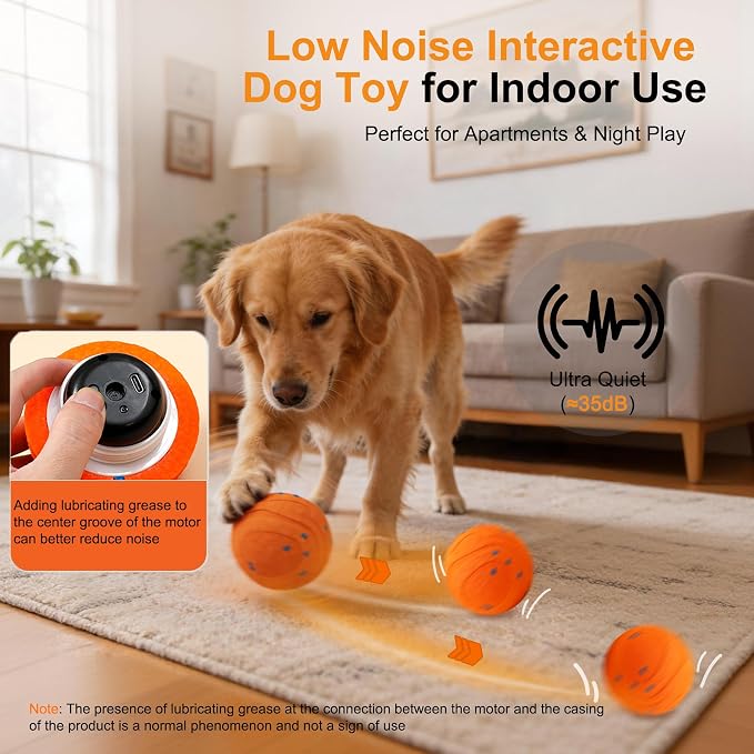 Automatic Interactive Dog Ball - Self Moving Toy for Medium / Large Dogs
