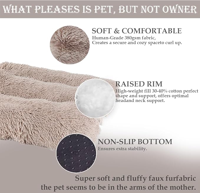Washable Calming Dog & Cat Bed for Ultra Large Small Medium Size Pet | Calming Cute Warming Mat House Supply Indoor, 8 Sized Deal Necessity Essential Furniture for Boy Girl Puppy Kitten kitty