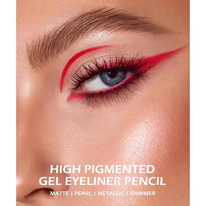 Ownest 6 Colors Eyeliner Gel Pencil, Pearl Metallic Gel Eyeliner Pen, Silky Creamy Eyeliner for Professional Eyes Makeup, High Pigmented Lasting Liner Set, with Two Makeup Pencil Sharpener-Set A