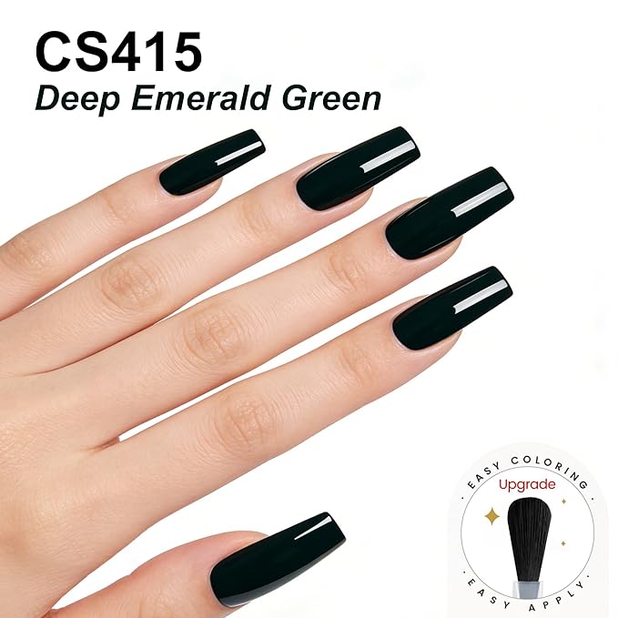YTD Likomey Dark Emerald Green Gel Nail Polish,15ml Salon Home DIY Manicure and Pedicure Fall Winter Soak Off UV Color Varnish,CS415