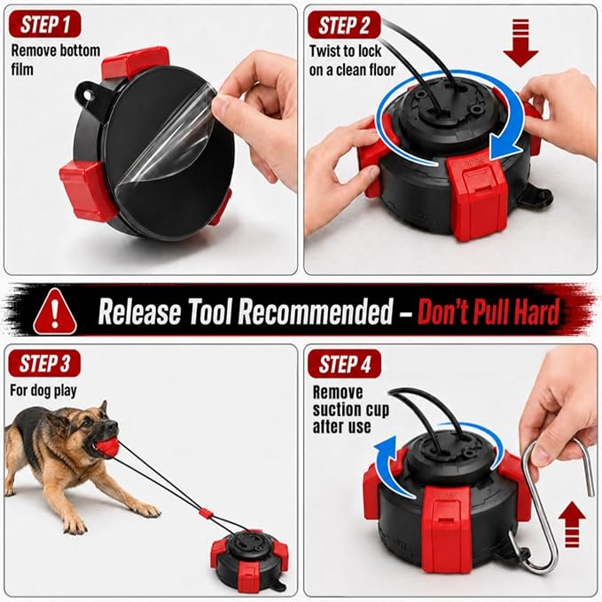 Interactive Suction Cup Toys for Large Dogs with Extended Rope, Dog Tug of War for Aggressive Chewers, Durable Stimulation Toys to Keep Them Entertained