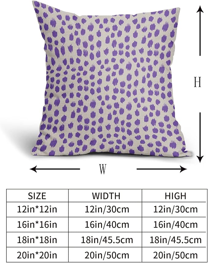 Purple Cream Pillow Covers 20x20 Set of 2 Boho Design Polka Dot Throw Pillows Modern Brush Strokes Print Decorative Outdoor Pillowcase Square Cushion Cover Linen Pillow Case for Home Sofa Couch Bed
