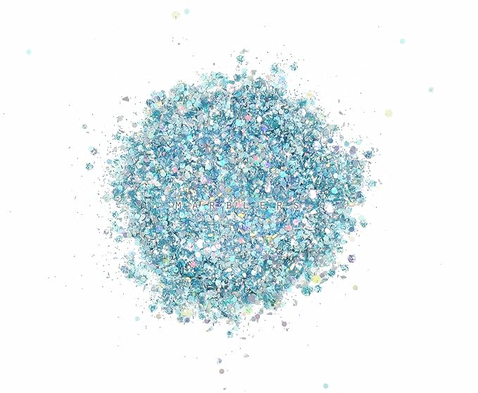 MARBLERS Mixed Shaped Face & Body Glitter [Blue] 0.18oz (5g) | Chunky | Chopped | Flake | Non-Toxic | Vegan | Cruelty-Free | Festival, Rave & Party Makeup | Eye, Hair, Nail Polish, Eyeshadow