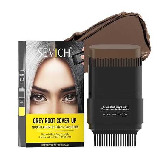 SEVICH Touch Up Comb 2 in 1 Korean, Instant Hair Root Touch-Up Stick | Dual-Sided Design For Natural Gray Coverage, Long-Lasting Moisturizing Formula With Plant Extracts,15g Medium brown