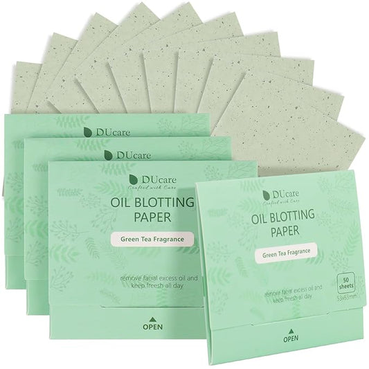 Oil Blotting Sheets for Face Refills Only,DUcare 200 Sheets Green Tea Blotting Paper For Oily Skin
