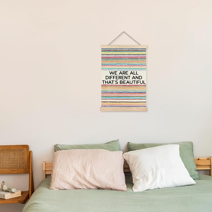 URLLUAE Rainbow Inspirational Wall Decor Posters for Classroom, Inspirational Equality Motivational Poster Hanger Frame for Vintage Classroom School Counselor Therapy Office Wall Decor, 12x16 Inch
