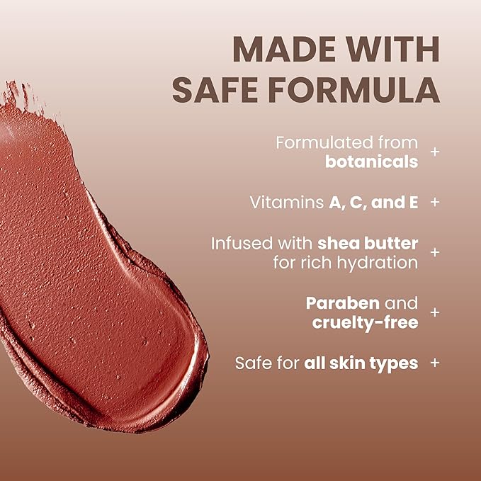POISE Makeup HD Crème Lip and Cheek Compact | Long Lasting Cheek Blusher and Lip Stain Lipstick in One Hydrating for Skin Infused w/Shea Butter, VINTAGE